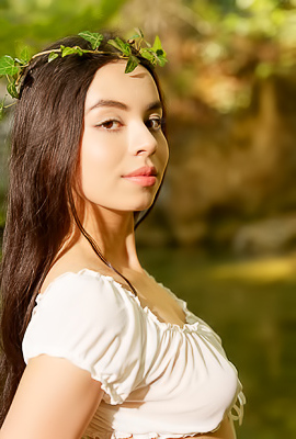 Nisa Cups Her Big Naturals In The Woods